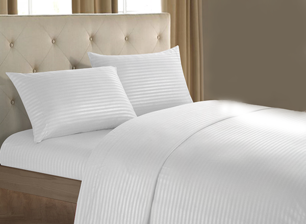 BED SHEET QUEEN 4PC W/STRIPE