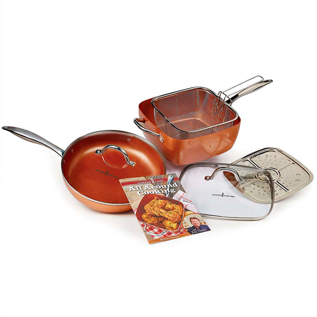 NON STICK 7PC HEAVY DUTY COPPER COOKWARE SET ASST