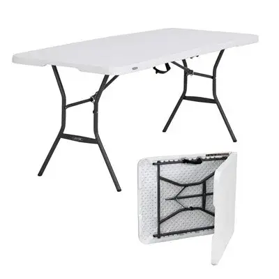 Lifetime 6 Ft. Light Commercial Fold-in-half Table with Handle