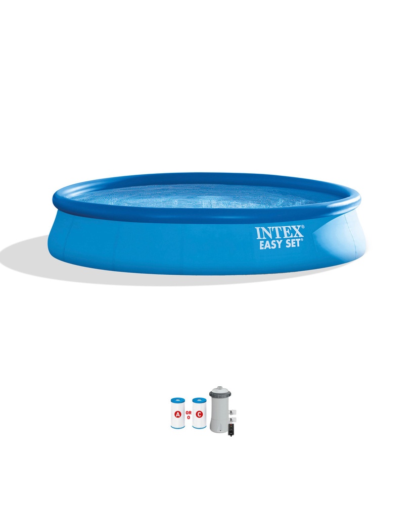 INTEX EASY SET POOL SET (WITH 110-120V FILTER PUMP-GFCI) 15'X33"