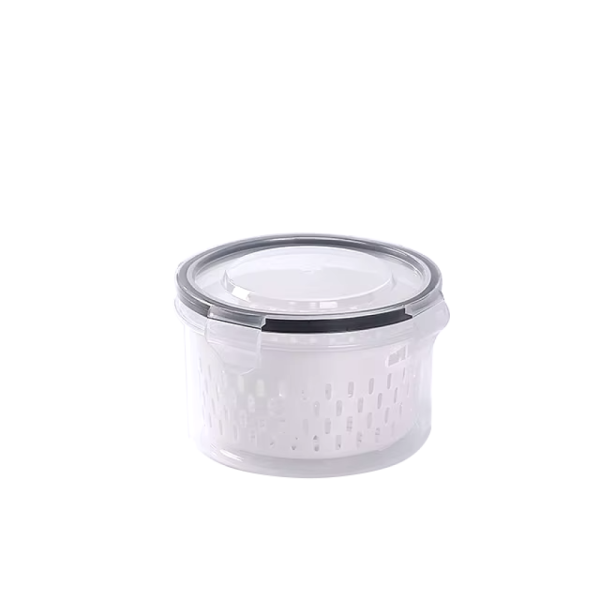 ROUND FOOD CONTAINER W STRAINER 550ML