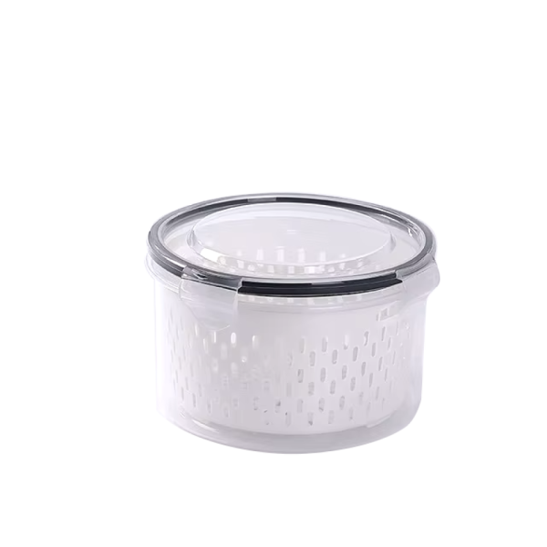 ROUND FOOD CONTAINER W STRAINER 1250ML