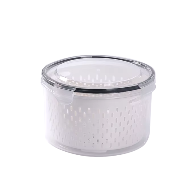 ROUND FOOD CONTAINER W STRAINER 2300ML
