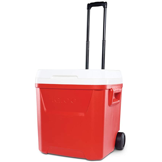 IGLOO 60QT LAGUNA RED ROLLER COOLER