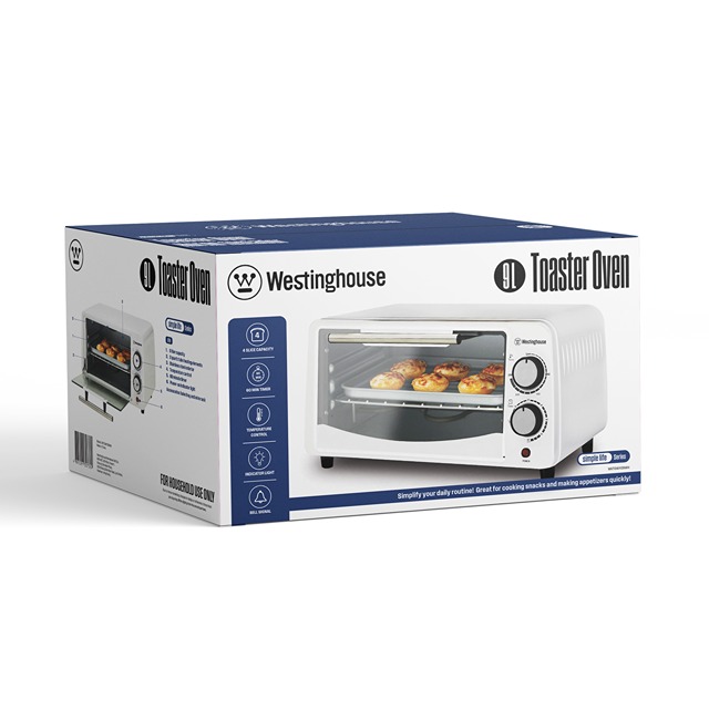 WESTINGHOUSE 9L 4 SLICE TOASTER OVEN SIMPLE LIFE