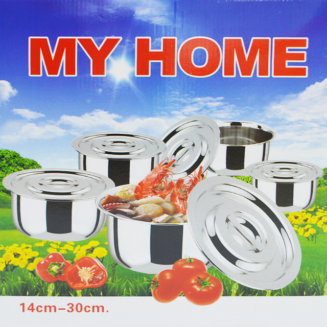 STOCK POT S-STEEL 5PC WITHOUT HANDLES