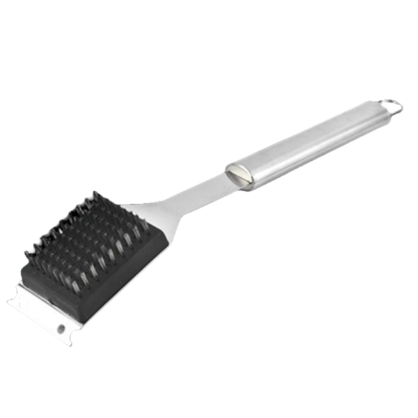 SS WIRE BRUSH W SCRAPER LONG HANDLE