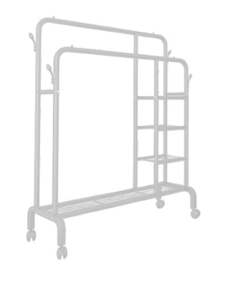 Two Tier Clothes and Shoe Rack White