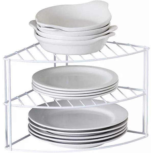 Vinyl Coated 2 Shelf Corner Rack