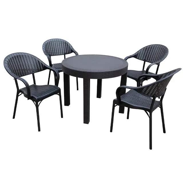 COASTLINE CASTARA 5PC OUTDOOR BISTRO DINING PATIO SET BLACK