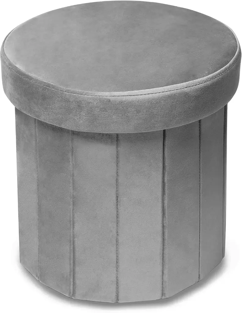 Velvet Storage Ottoman