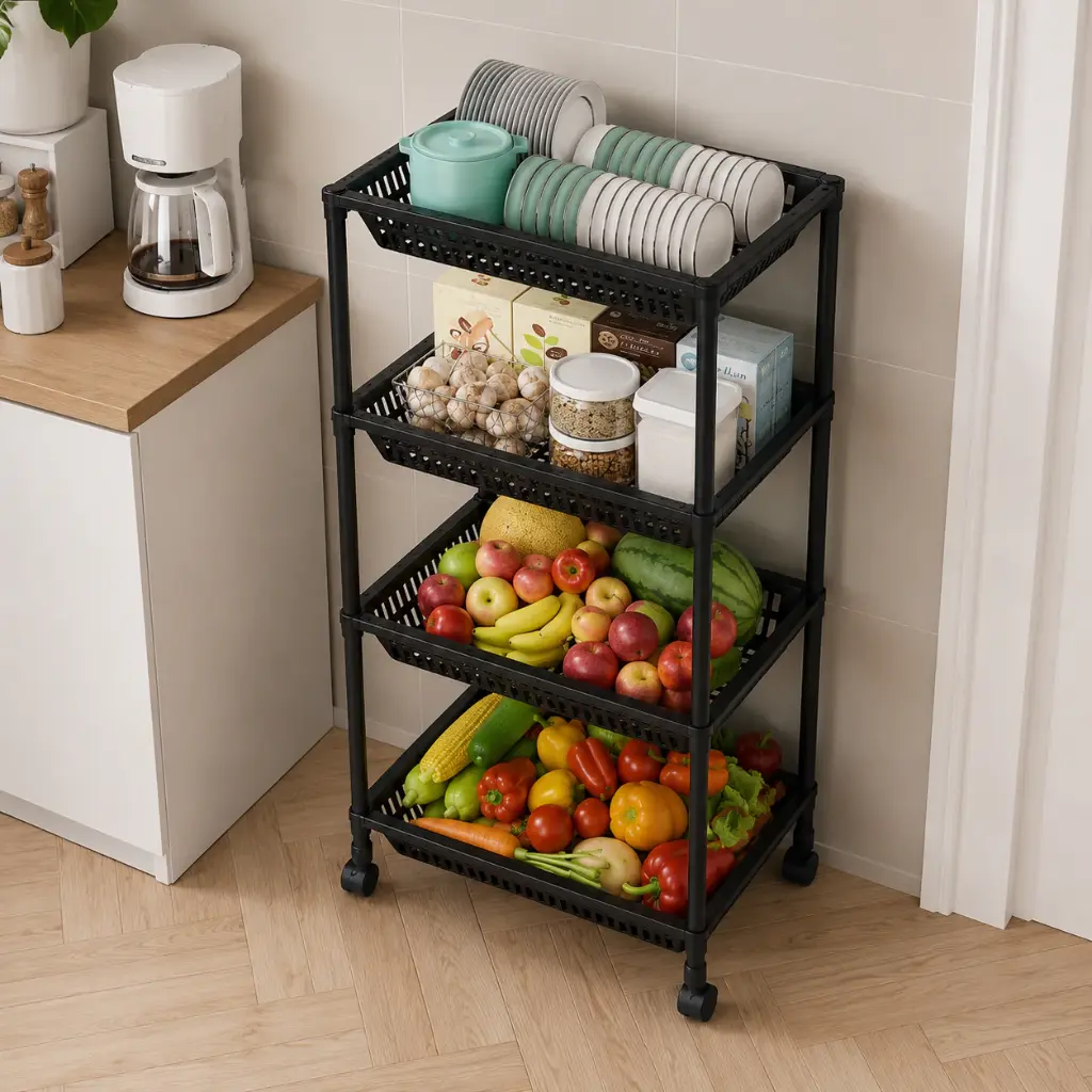 4 Layer Plastic Shelf
