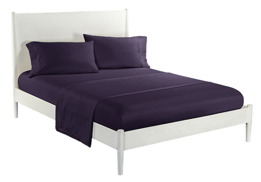 [253742] BED SHEET FULL 4PC PURPLE