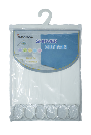 [253848] SHOWER CURTAIN PLASTIC WHITE 180x180CM