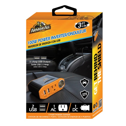 [API81002BLK] ARMORALL 100W POWER INVERTER BLACK