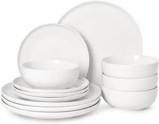 [133125.12] Gibson 12pc White Dinnerware Set