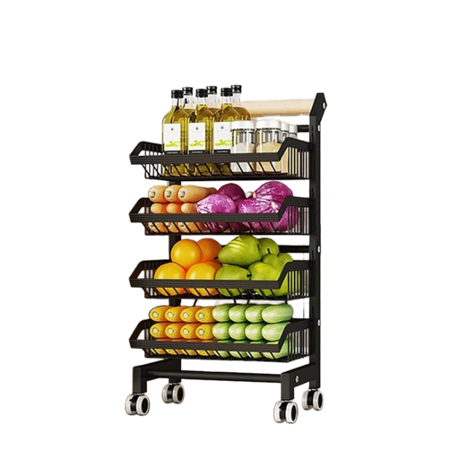 [255185] PANTRY BASKET WITH WHEEL 4 TIER