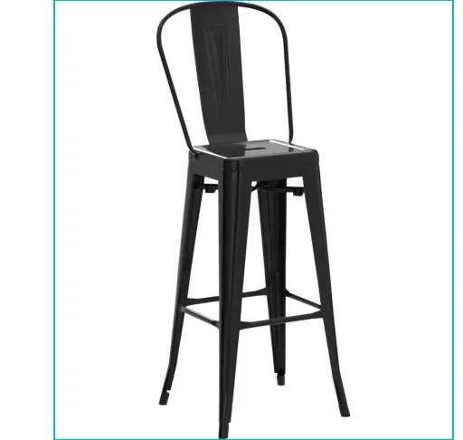 [254315] BAR STOOL IRON WITH BACK REST